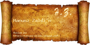Hanusz Zalán névjegykártya